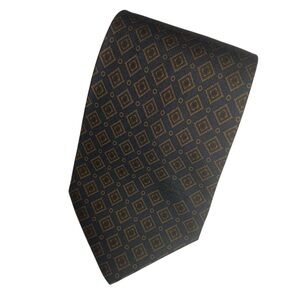 Vintage Longchamp Paris Mens Neck Tie Necktie 100% Silk Geometric Print Logo